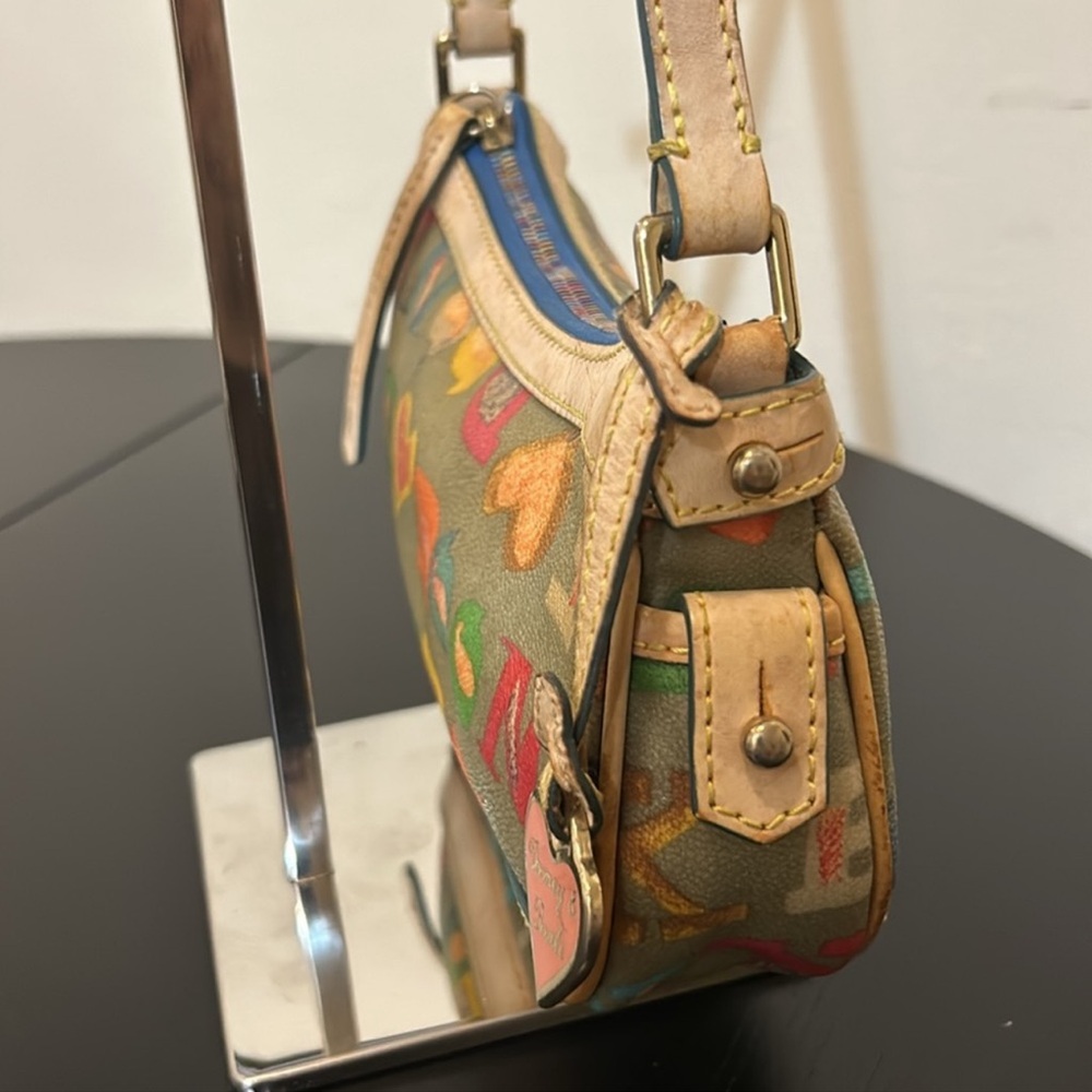 Dooney & Bourke Rainbow Zipper Bag,Heart Charm. Coated Canvas & Leather - Picture 6 of 15
